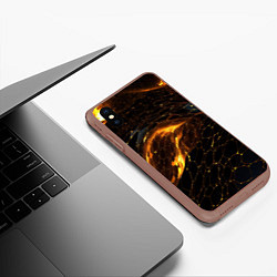 Чехол iPhone XS Max матовый Black gold texture, цвет: 3D-коричневый — фото 2