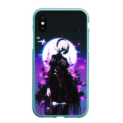 Чехол iPhone XS Max матовый Nier automata 2b neon