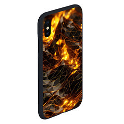 Чехол iPhone XS Max матовый Золотистая текстура, цвет: 3D-черный — фото 2