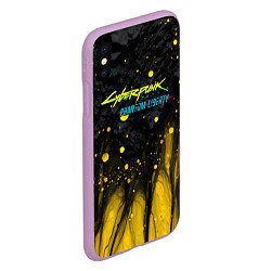 Чехол iPhone XS Max матовый Cyberpunk 2077 phantom liberty black gold, цвет: 3D-сиреневый — фото 2