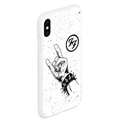 Чехол iPhone XS Max матовый Foo Fighters и рок символ, цвет: 3D-белый — фото 2