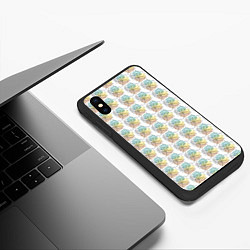 Чехол iPhone XS Max матовый Кленовые листики, цвет: 3D-черный — фото 2