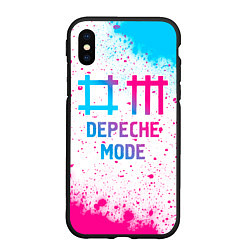 Чехол iPhone XS Max матовый Depeche Mode neon gradient style