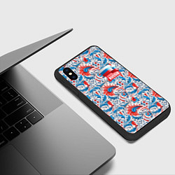 Чехол iPhone XS Max матовый Russia pattern, цвет: 3D-черный — фото 2