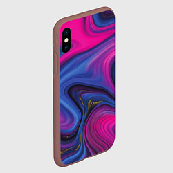 Чехол iPhone XS Max матовый Pink blue style, цвет: 3D-коричневый — фото 2