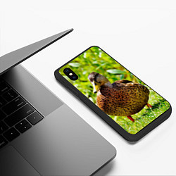 Чехол iPhone XS Max матовый Утка Кряква, цвет: 3D-черный — фото 2