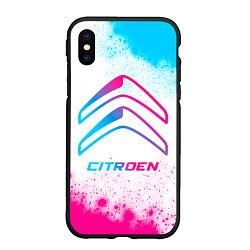 Чехол iPhone XS Max матовый Citroen neon gradient style