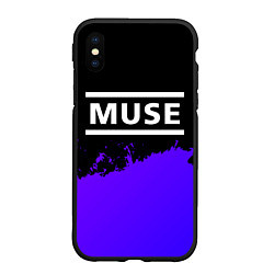 Чехол iPhone XS Max матовый Muse purple grunge, цвет: 3D-черный