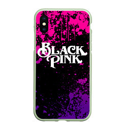 Чехол iPhone XS Max матовый Blackpink - neon, цвет: 3D-салатовый