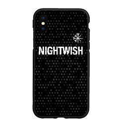 Чехол iPhone XS Max матовый Nightwish glitch на темном фоне: символ сверху