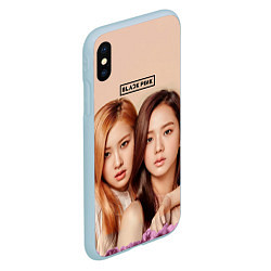 Чехол iPhone XS Max матовый Blackpink Jisoo and Rose, цвет: 3D-голубой — фото 2