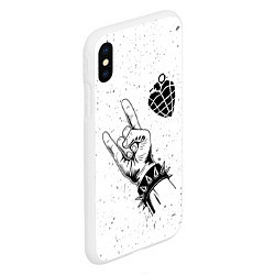 Чехол iPhone XS Max матовый Green Day и рок символ, цвет: 3D-белый — фото 2