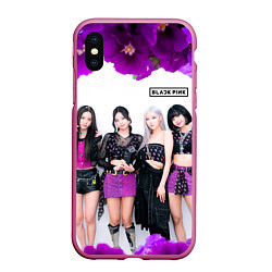 Чехол iPhone XS Max матовый Blackpink flowers