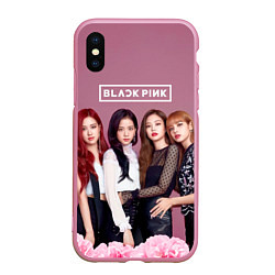 Чехол iPhone XS Max матовый Blackpink girls, цвет: 3D-розовый