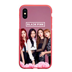 Чехол iPhone XS Max матовый Blackpink girls, цвет: 3D-красный