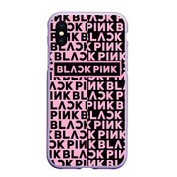 Чехол iPhone XS Max матовый Blackpink - pink text