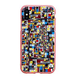 Чехол iPhone XS Max матовый Живопись в стиле Мондриан, цвет: 3D-баблгам