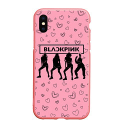 Чехол iPhone XS Max матовый Blackpink силуэт