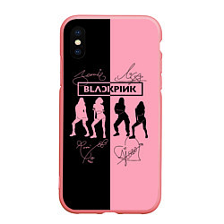 Чехол iPhone XS Max матовый Blackpink силуэт девушек, цвет: 3D-баблгам