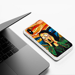 Чехол iPhone XS Max матовый Мона Лиза в стиле картины Крик, цвет: 3D-белый — фото 2