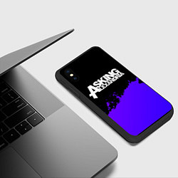 Чехол iPhone XS Max матовый Asking Alexandria purple grunge, цвет: 3D-черный — фото 2