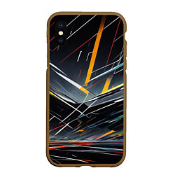 Чехол iPhone XS Max матовый Безграничные трещины, цвет: 3D-коричневый