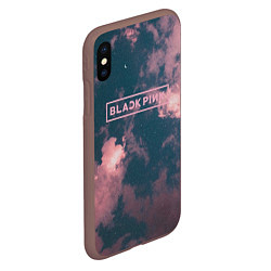 Чехол iPhone XS Max матовый Blackpink - pink clouds, цвет: 3D-коричневый — фото 2