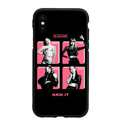 Чехол iPhone XS Max матовый Blackpink Kick it, цвет: 3D-черный