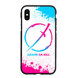 Чехол iPhone XS Max матовый Akame ga Kill neon gradient style, цвет: 3D-черный