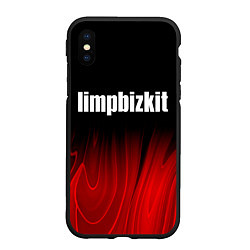 Чехол iPhone XS Max матовый Limp Bizkit red plasma