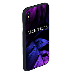 Чехол iPhone XS Max матовый Architects neon monstera, цвет: 3D-черный — фото 2