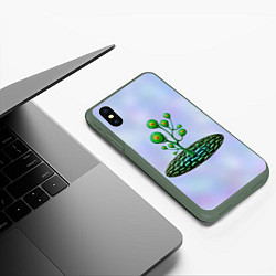 Чехол iPhone XS Max матовый Инопланетная растительная жизнь, цвет: 3D-темно-зеленый — фото 2