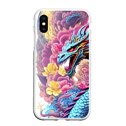 Чехол iPhone XS Max матовый Свирепый дракон - татуировка - ирезуми - Япония