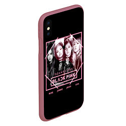 Чехол iPhone XS Max матовый Blackpink - Square one, цвет: 3D-малиновый — фото 2