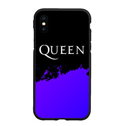 Чехол iPhone XS Max матовый Queen purple grunge
