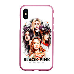 Чехол iPhone XS Max матовый Blackpink 2018, цвет: 3D-малиновый