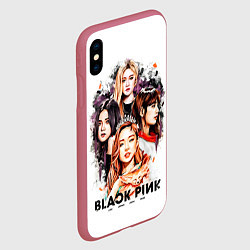 Чехол iPhone XS Max матовый Blackpink 2018, цвет: 3D-малиновый — фото 2