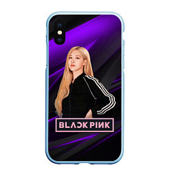 Чехол iPhone XS Max матовый Rose Blackpink, цвет: 3D-голубой