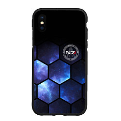 Чехол iPhone XS Max матовый Mass Effect - N7 - Космос