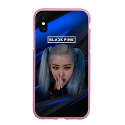 Чехол iPhone XS Max матовый Rose Blackpink kpop, цвет: 3D-розовый