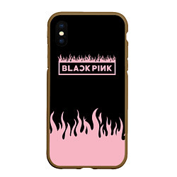 Чехол iPhone XS Max матовый Blackpink - flames