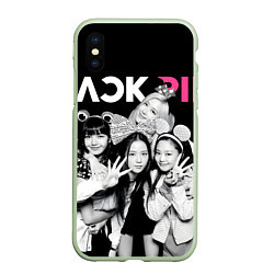 Чехол iPhone XS Max матовый Blackpink funny girls, цвет: 3D-салатовый