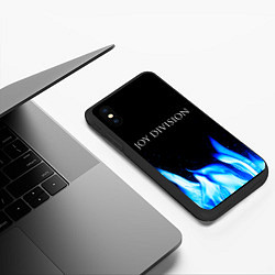 Чехол iPhone XS Max матовый Joy Division blue fire, цвет: 3D-черный — фото 2