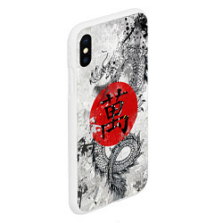 Чехол iPhone XS Max матовый Dragon - white grunge, цвет: 3D-белый — фото 2