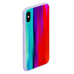 Чехол iPhone XS Max матовый Цвета радуги, цвет: 3D-светло-сиреневый — фото 2