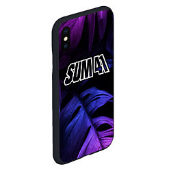 Чехол iPhone XS Max матовый Sum41 neon monstera, цвет: 3D-черный — фото 2