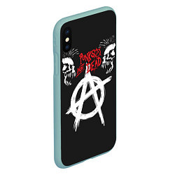 Чехол iPhone XS Max матовый Punks not dead - анархия, цвет: 3D-мятный — фото 2