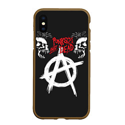 Чехол iPhone XS Max матовый Punks not dead - анархия