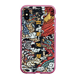 Чехол iPhone XS Max матовый Japanese art