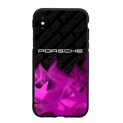 Чехол iPhone XS Max матовый Porsche pro racing: символ сверху